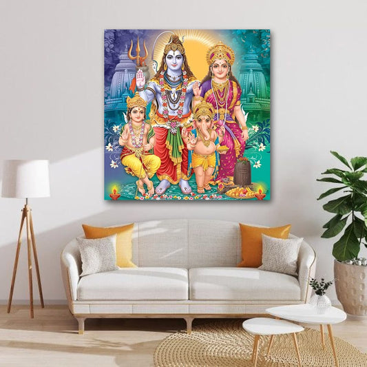 Shivji Spritual Wall Canvas Painting For Bedroom And Office 