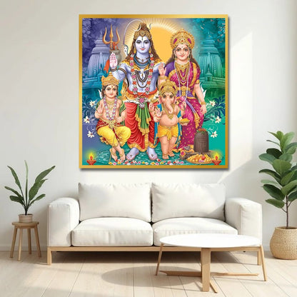 Shivji Spritual Wall Canvas Painting For Bedroom And Office 