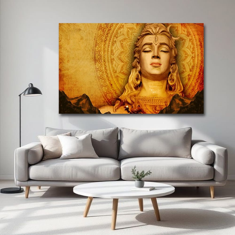 Shivji Spritual Wall Canvas Painting For Bedroom And Office Decoration