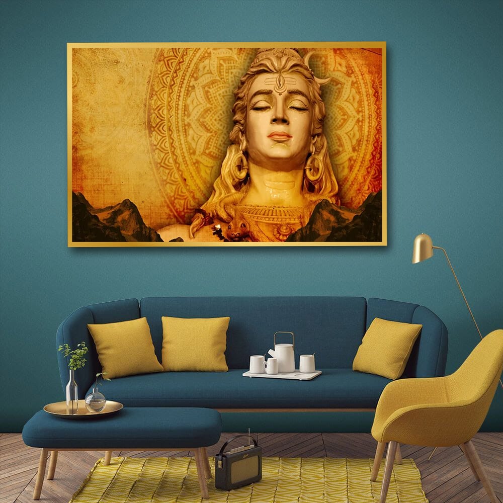 Shivji Spritual Wall Canvas Painting For Bedroom And Office Decoration