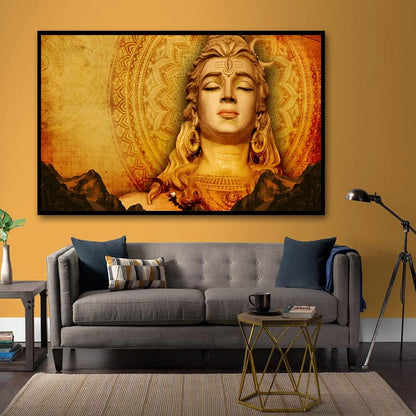 Shivji Spritual Wall Canvas Painting For Bedroom And Office Decoration
