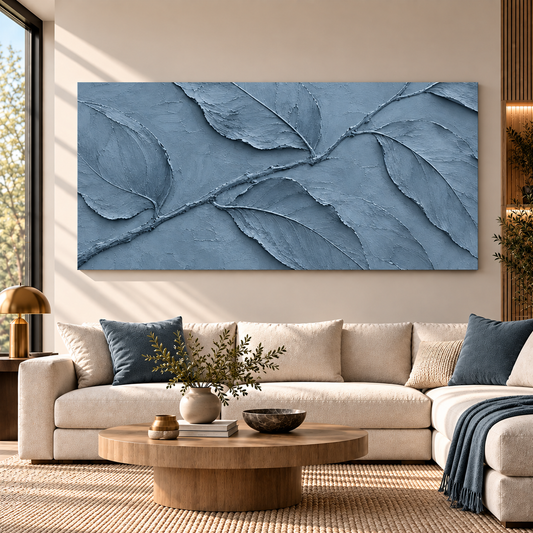 Black Botanical Leaves Textured Wall Art for Modern Home decor