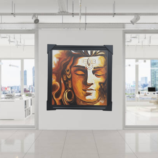 Vibrant Shiv ji Meditative Hand Painting Wall Art