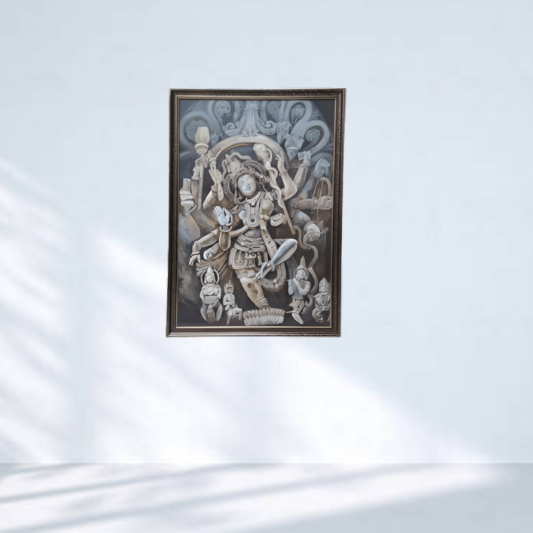 Ancient Deity Relief Handcrafted Wall Art Painting