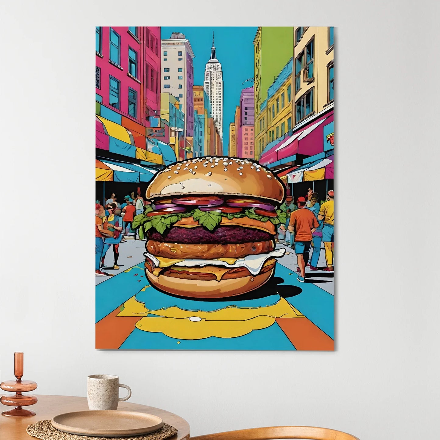 Vibrant Pop-Bite Modern Culture Canvas Wall Art For Home Decor