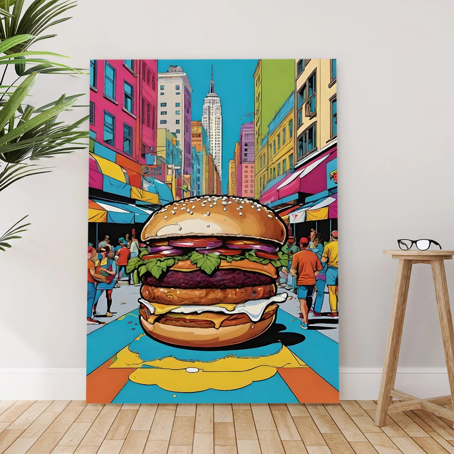 Vibrant Pop-Bite Modern Culture Canvas Wall Art For Home Decor