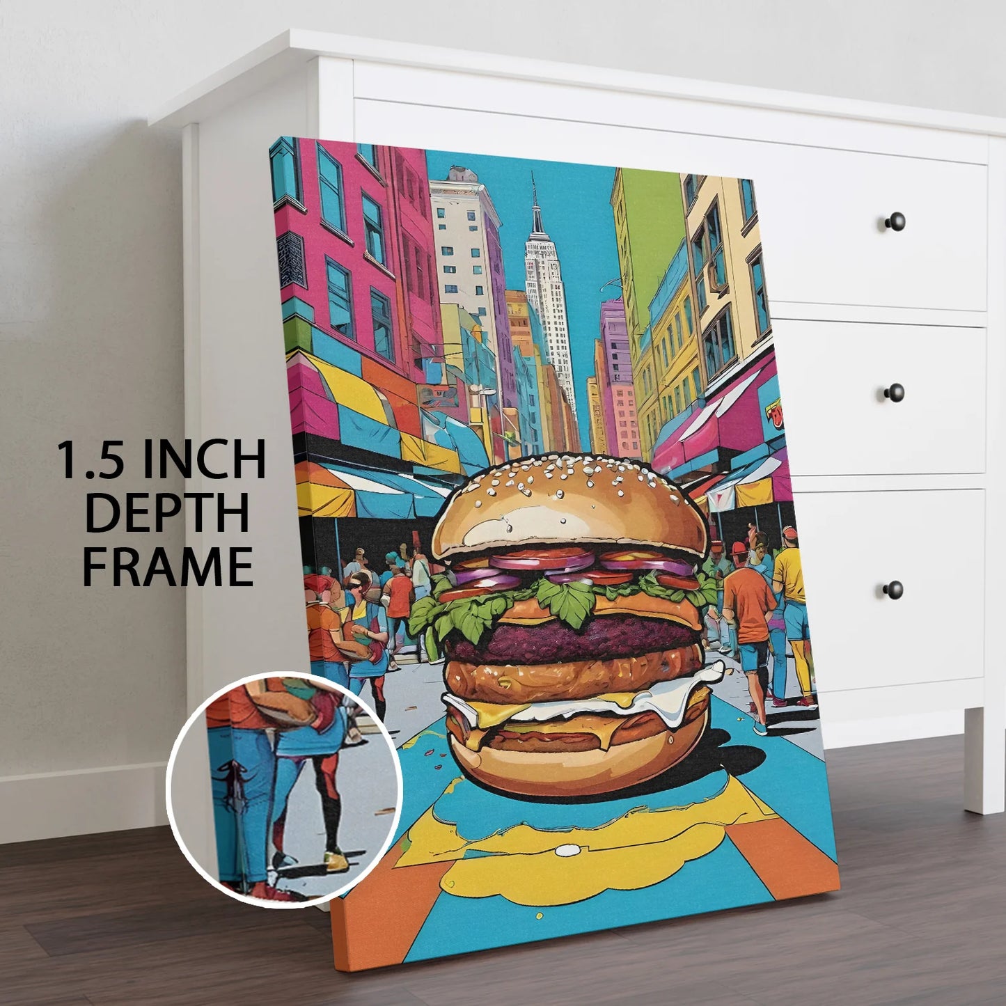 Vibrant Pop-Bite Modern Culture Canvas Wall Art For Home Decor