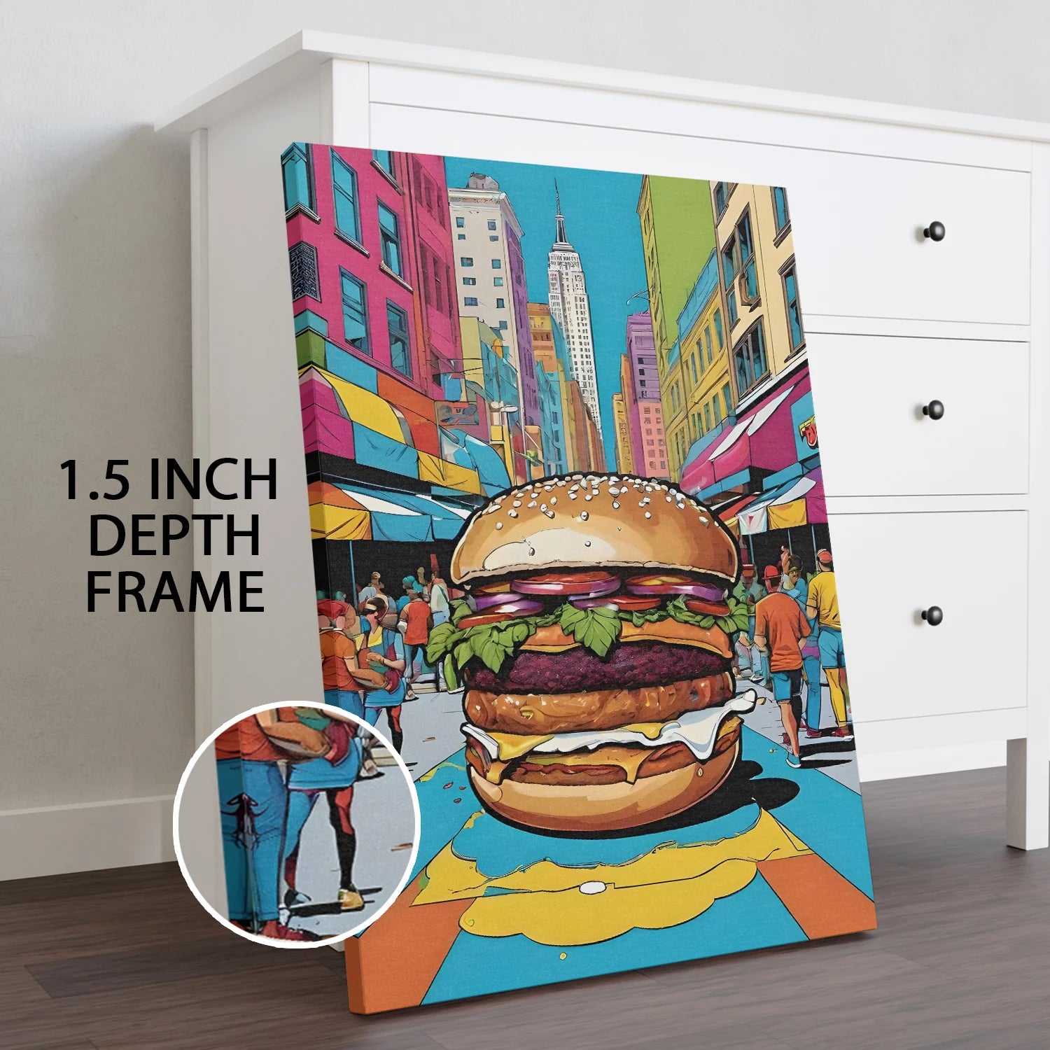 Vibrant Pop-Bite Modern Culture Canvas Wall Art For Home Decor