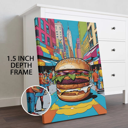 Vibrant Pop-Bite Modern Culture Canvas Wall Art For Home Decor
