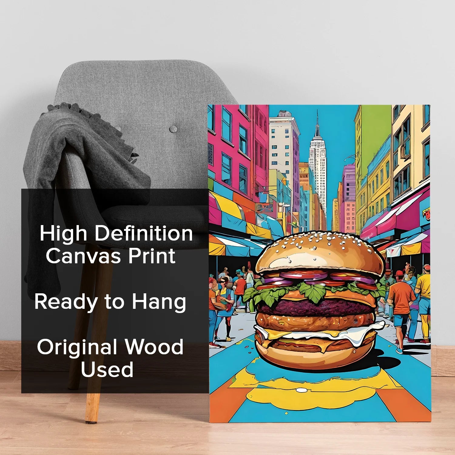 Vibrant Pop-Bite Modern Culture Canvas Wall Art For Home Decor