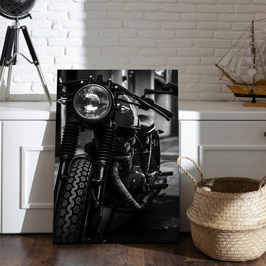 Vintage Black And White Bike Canvas Wall Art Painting