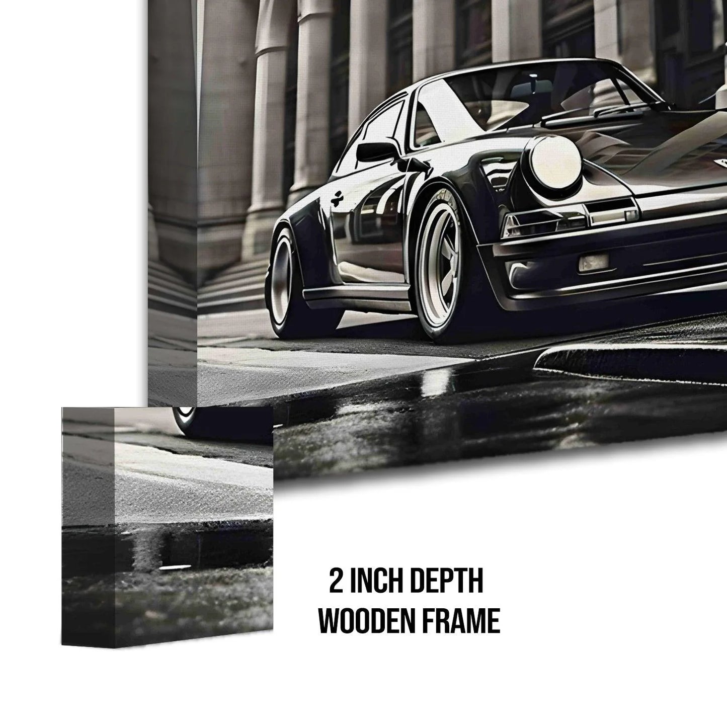 Vintage Black And White Car Canvas Wall Art Painting For Home And Hotel 