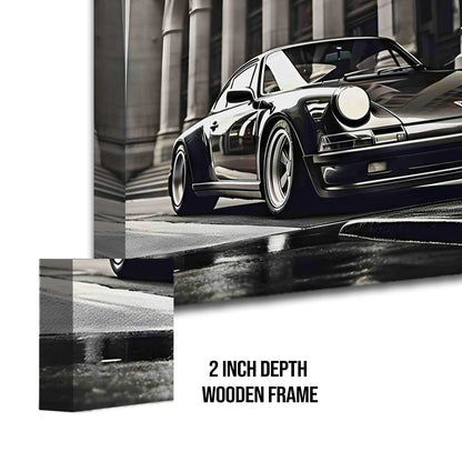 Vintage Black And White Car Canvas Wall Art Painting For Home And Hotel 