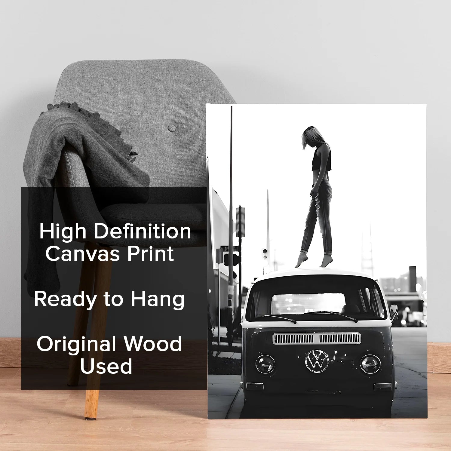 Vintage Black And White Cars Canvas Wall Art Painting