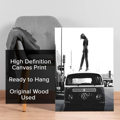 Vintage Black And White Cars Canvas Wall Art Painting