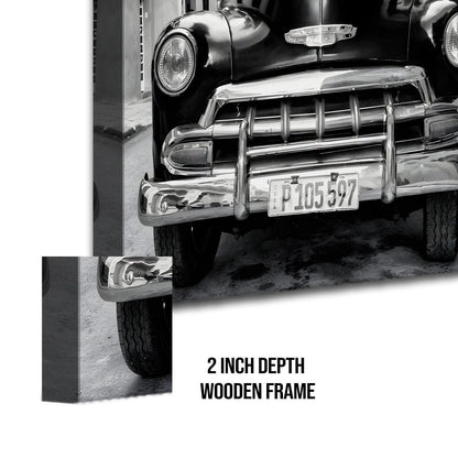 Vintage Black And White Cars Canvas Wall Art Painting For Home And Office 