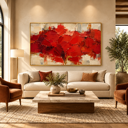 Grove Textured Abstract Forest Canvas Wall Art Decor
