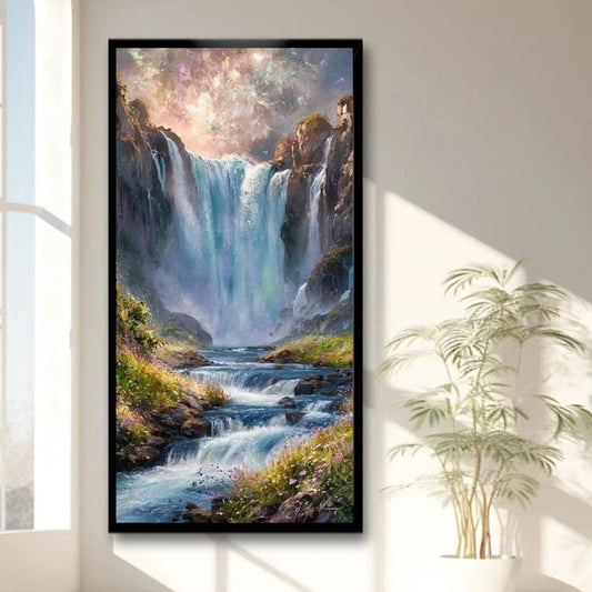 Waterfall Vastu Canvas Wall Art For Living Room