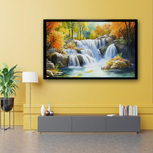 Waterfall Vastu Canvas Wall Art For Living Room
