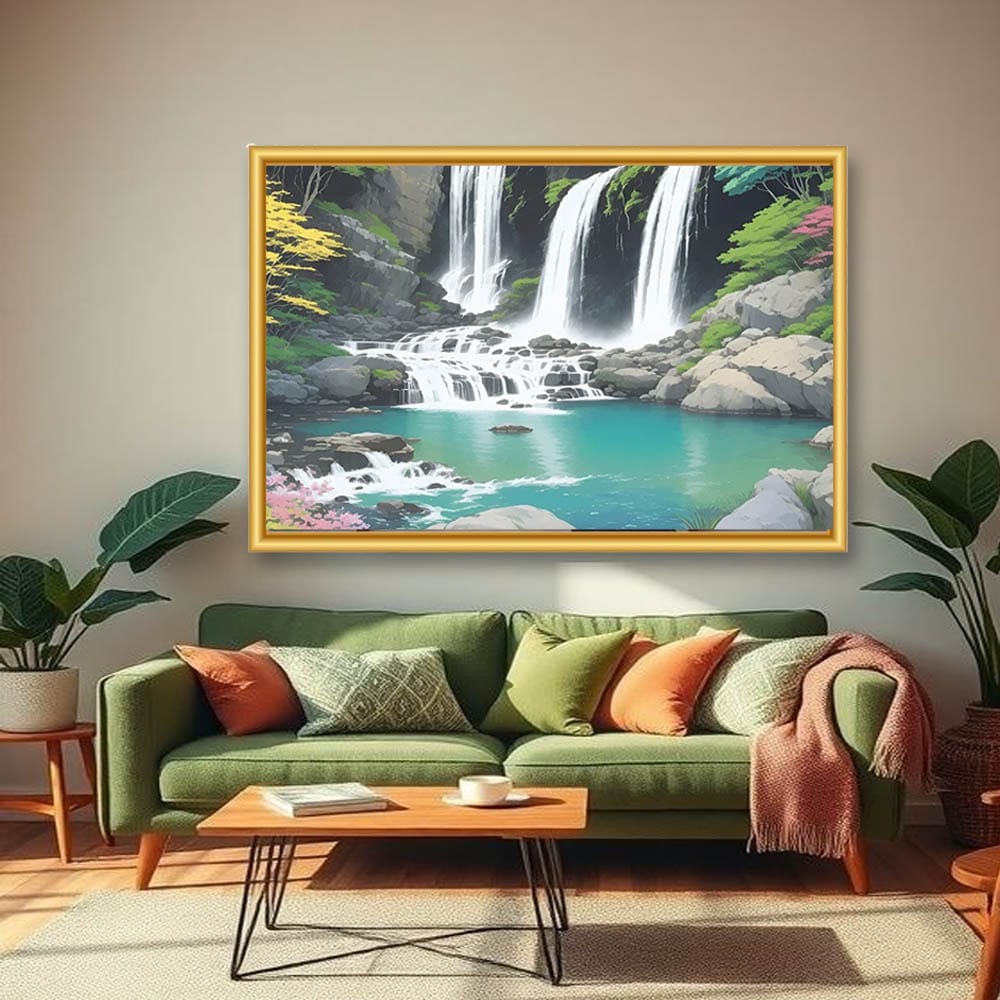 Waterfall Vastu Canvas Wall Painting 