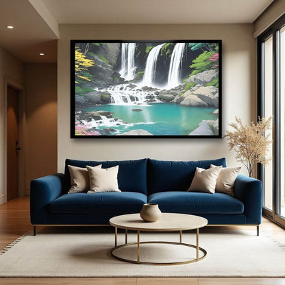Waterfall Vastu Canvas Wall Painting 