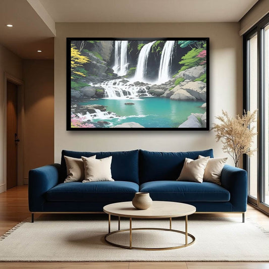 Waterfall Vastu Canvas Wall Painting 