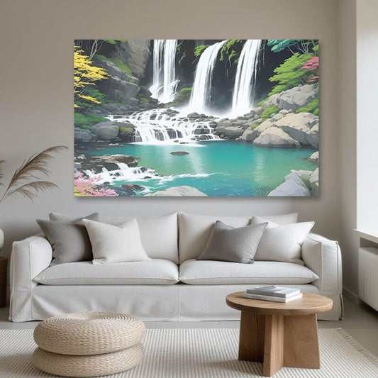 Waterfall Vastu Canvas Wall Painting 