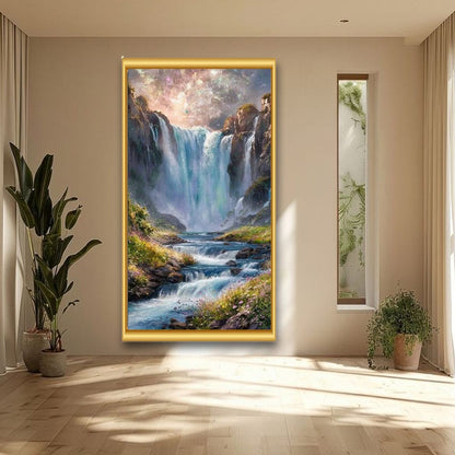 Waterfall Vastu Canvas Wall Art For Living Room