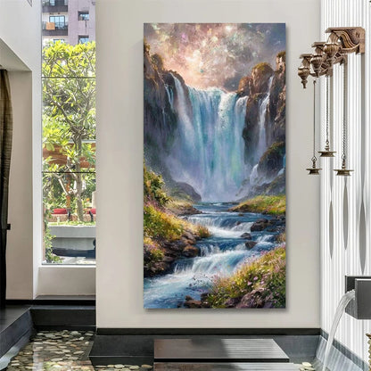 Waterfall Vastu Canvas Wall Art For Living Room