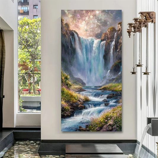 Waterfall Vastu Canvas Wall Art For Living Room