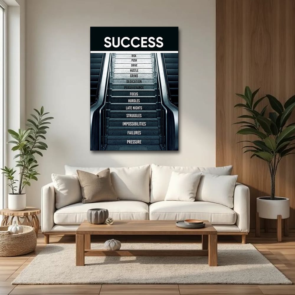 Success Stairs Canvas Wall Art
