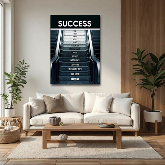 Success Stairs Canvas Wall Art