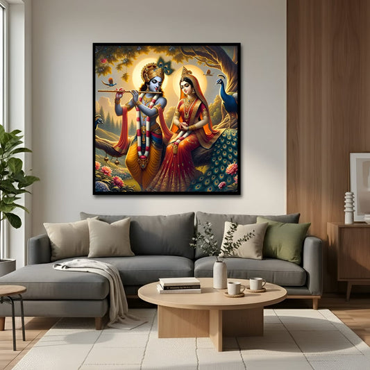 Radha Krishna Spiritual Wall Art for Love, Peace & Harmony