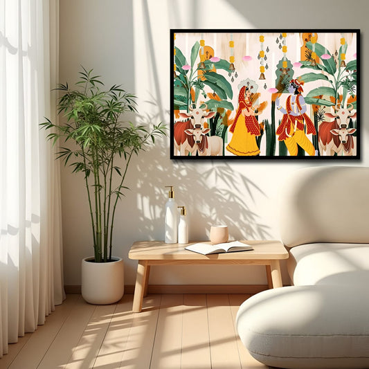 Radha Krishna Canvas Painting – Wall Art for Home