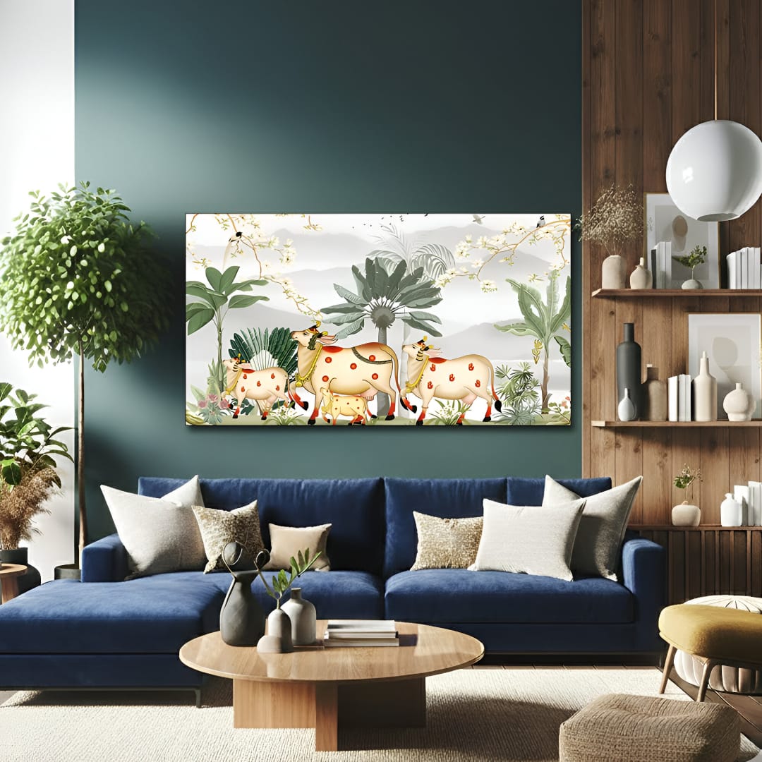 Cow Pichwai Canvas – Ethnic Wall Art for Living Room