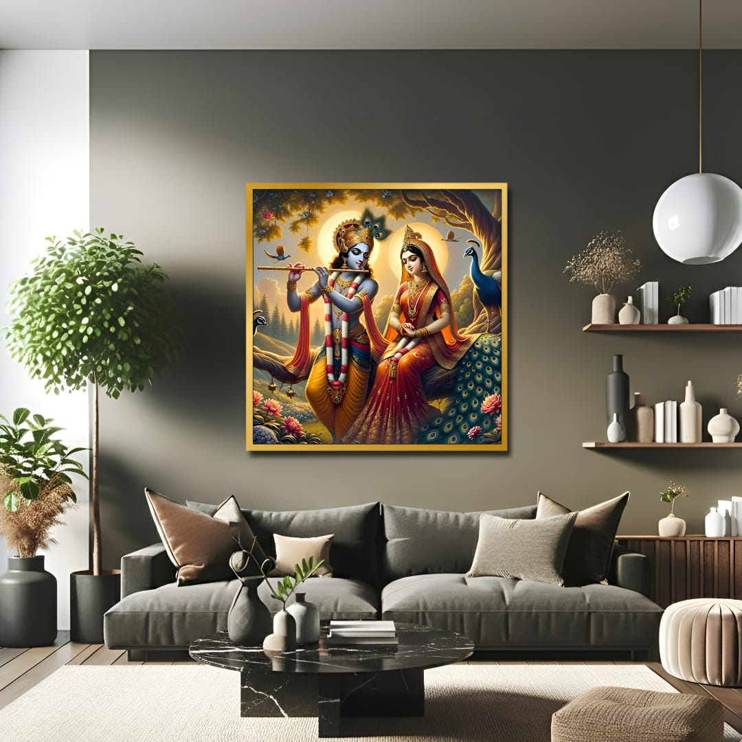 Radha Krishna Spiritual Wall Art for Love, Peace & Harmony