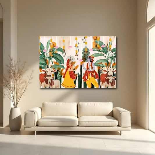 Radha Krishna Canvas Painting – Wall Art for Home