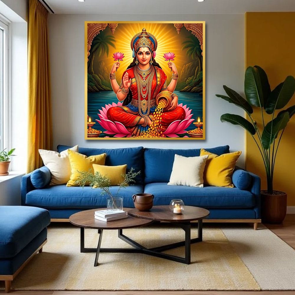 Goddess Laxmi Blessings Canvas Wall Art