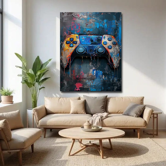 PS5 Console Canvas Wall Art – Futuristic Gaming Room Modern Decor