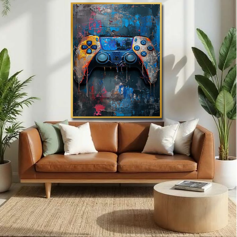 PS5 Console Canvas Wall Art – Futuristic Gaming Room Modern Decor