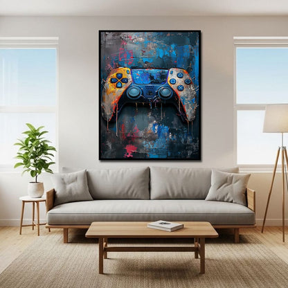 PS5 Console Canvas Wall Art – Futuristic Gaming Room Modern Decor