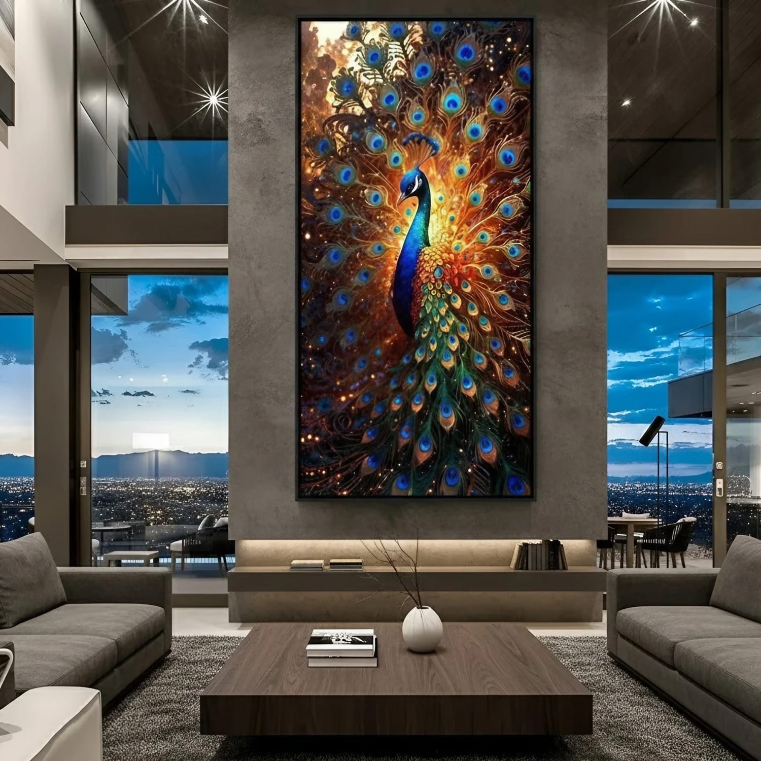 Peacock Vastu Canvas Wall Art