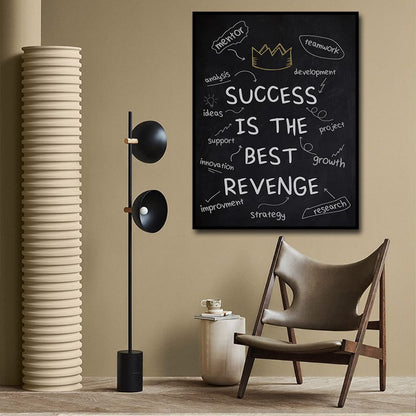 Success Is the Best Revenge Motivational Canvas Wall Art