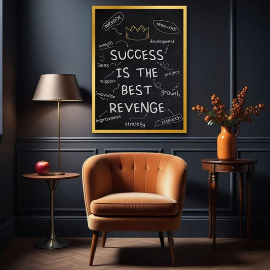 Success Is the Best Revenge Motivational Canvas Wall Art