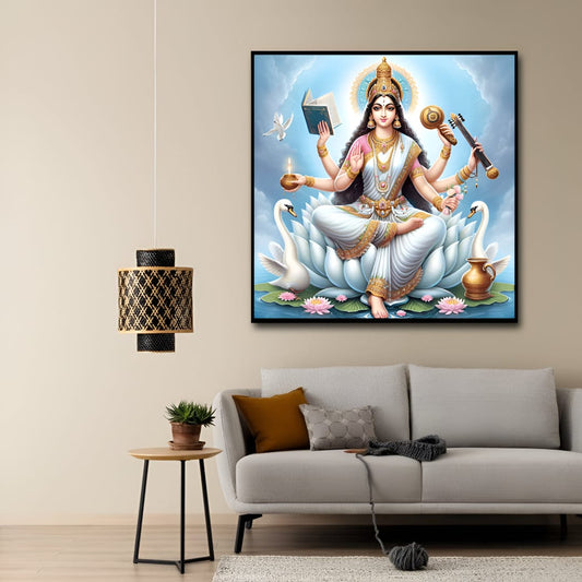 Goddess Saraswati Canvas Wall Art