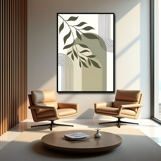 Pastel Green Leaf Canvas Wall Art