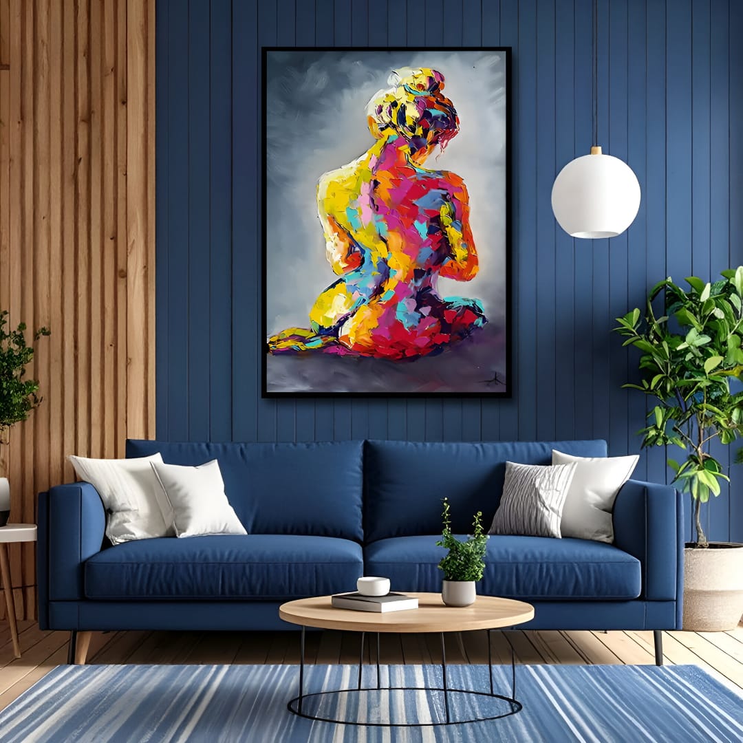 legant Back View Woman Canvas Wall Art