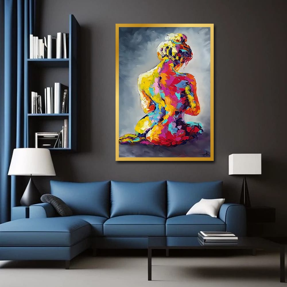 legant Back View Woman Canvas Wall Art