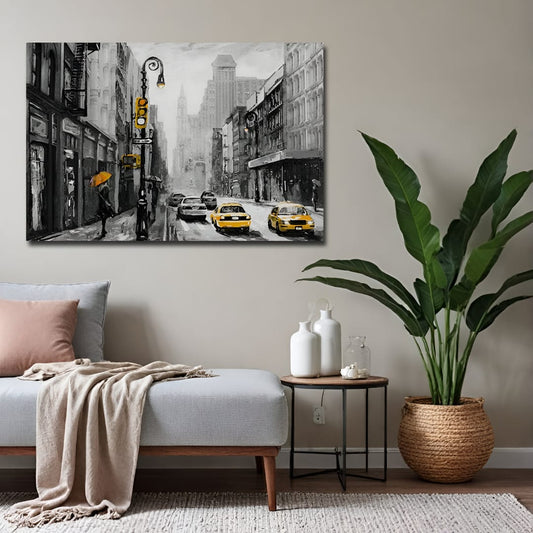 Black &amp; White Cityscape Canvas Wall Art