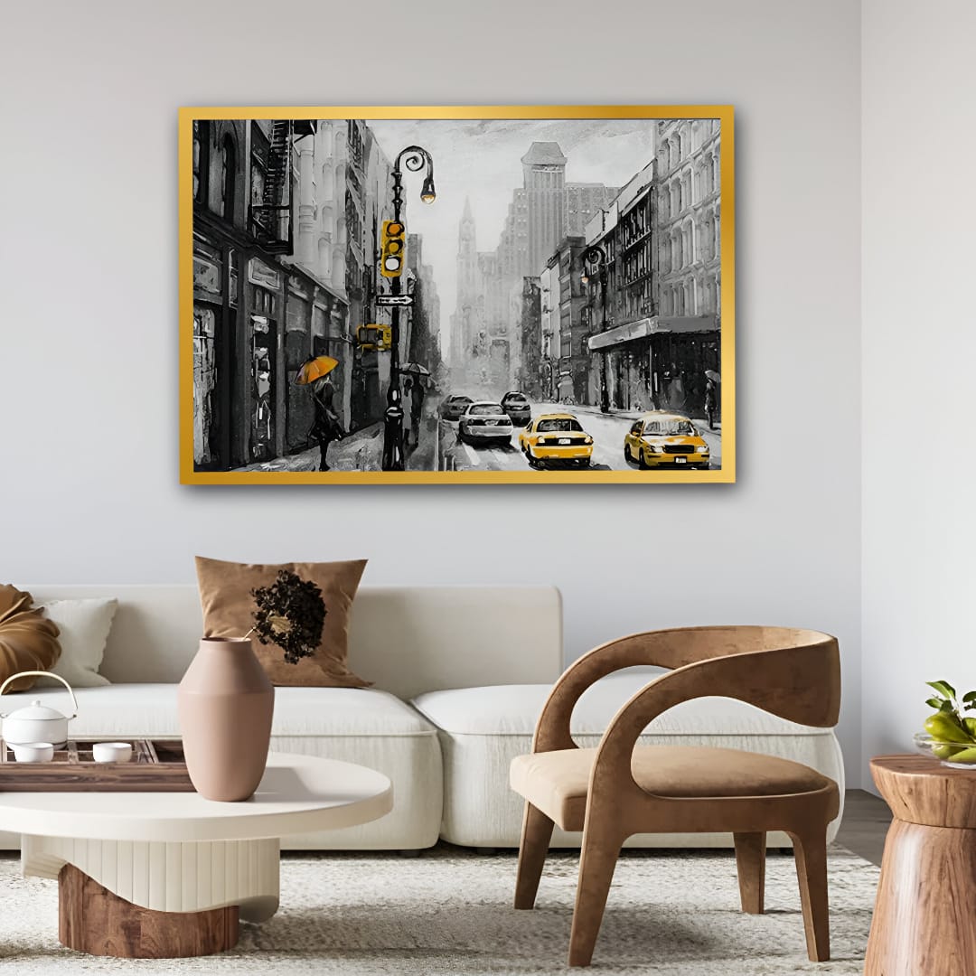 Black &amp; White Cityscape Canvas Wall Art